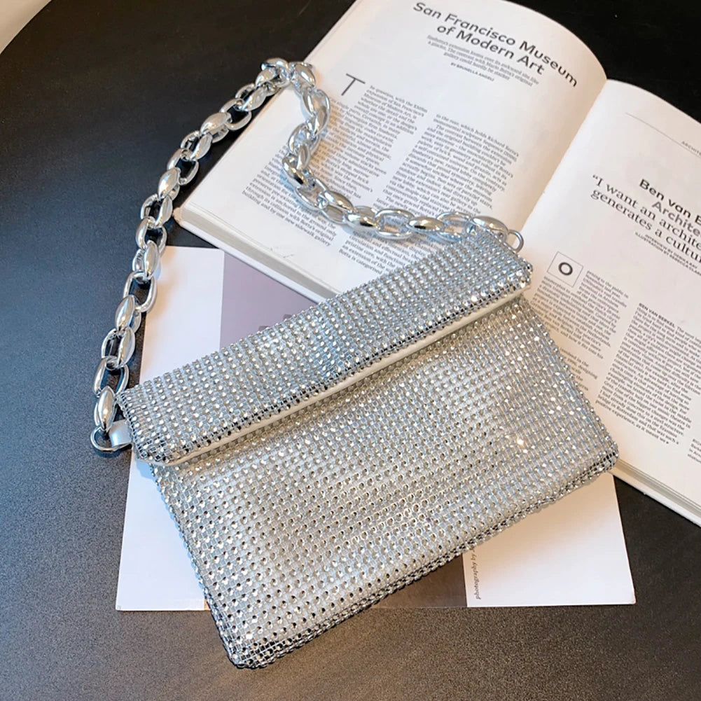 Women Rhinestones Evening Bag Crossbody Handbag