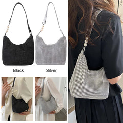 Rhinestones Shoulder Leather Bag for Women
