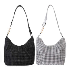 Rhinestones Shoulder Leather Bag for Women