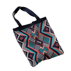 Ethnic Style Woven Shoulder Bag Lightweight Tote Handbag