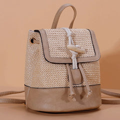 Stylish Women Straw Backpack Shoulder Messenger Bags for Summer Beach Travel