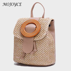 Stylish Women Straw Backpack Shoulder Messenger Bags