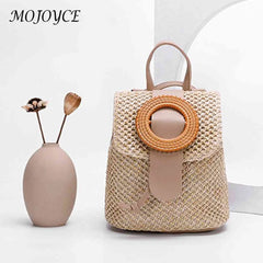 Stylish Women Straw Backpack Shoulder Messenger Bags