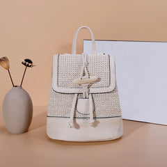Stylish Women Straw Backpack Shoulder Messenger Bags for Summer Beach Travel