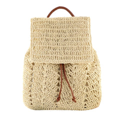 Women Straw Backpack Shoulder Messenger Bags for Summer Beach Travel