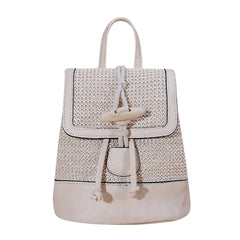 Stylish Women Straw Backpack Shoulder Messenger Bags for Summer Beach Travel