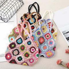 Stylish Women Tote Bag Large Capacity Cut-out Handbag Shopping Bag