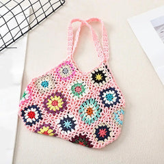Stylish Women Tote Bag Large Capacity Cut-out Handbag Shopping Bag