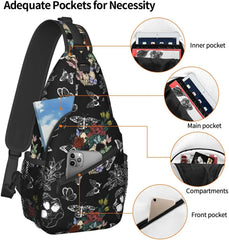 Sugar Skull Unisex Chest Bag Crossbody Sling Backpack Travel Hiking Daypack