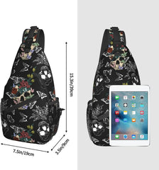 Sugar Skull Unisex Chest Bag Crossbody Sling Backpack Travel Hiking Daypack