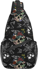 Sugar Skull Unisex Chest Bag Crossbody Sling Backpack Travel Hiking Daypack