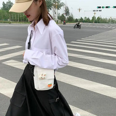 Summer Female Student Canvas Bag Outdoor Travel Shoulder Messenger Package
