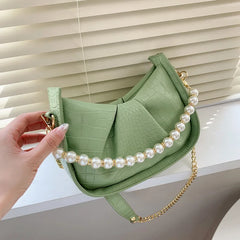 Summer Women Crossbody Bag Handbag Purse Pearl Portable Shoulder Messenger