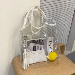 Summer Shoulder Bag Women Casual PVC Transparent Bag Handbags