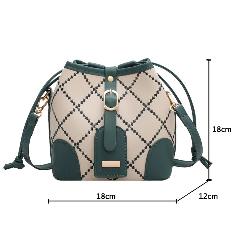 Summer Rhombus Embroidery Thread Messenger Bag