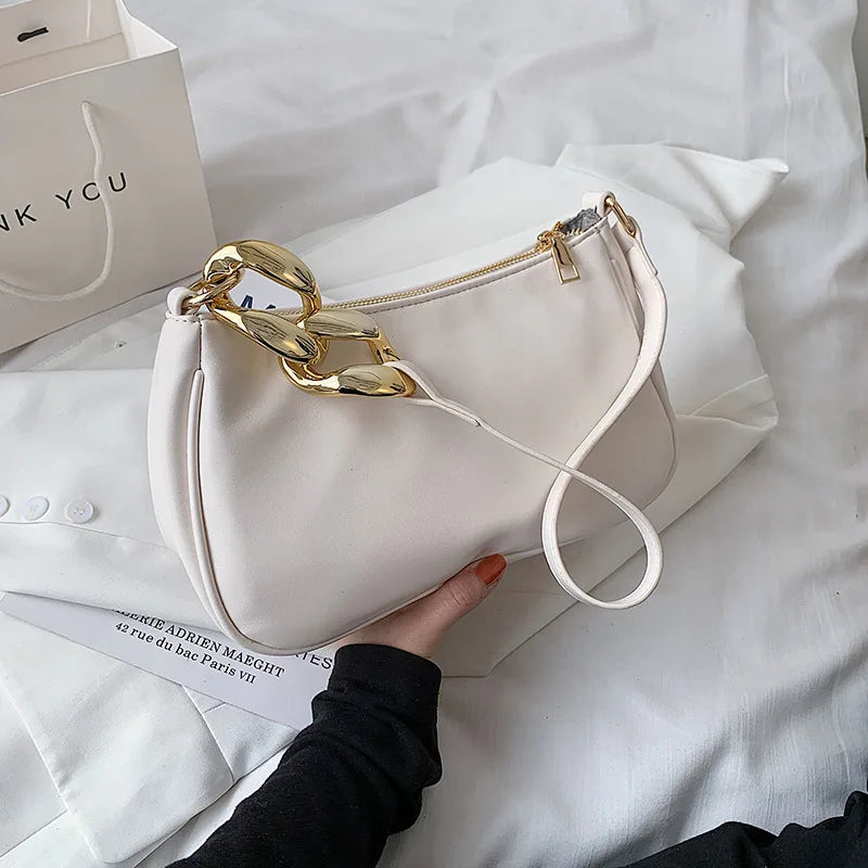 Summer Armpit Bag Style 5 PU Single Zipper Shoulder Pure Portable Hobo Bag Femal