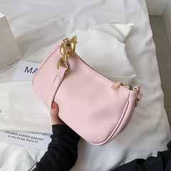 Summer Armpit Bag Style 5 PU Single Zipper Shoulder Pure Portable Hobo Bag Femal