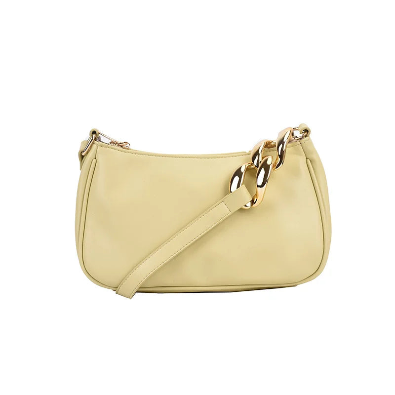 Summer Armpit Bag Style 5 PU Single Zipper Shoulder Pure Portable Hobo Bag Femal