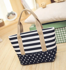 Striped Canvas Beach Bag Large Tote Shoulder Handbag Women Travel Casual SD-064