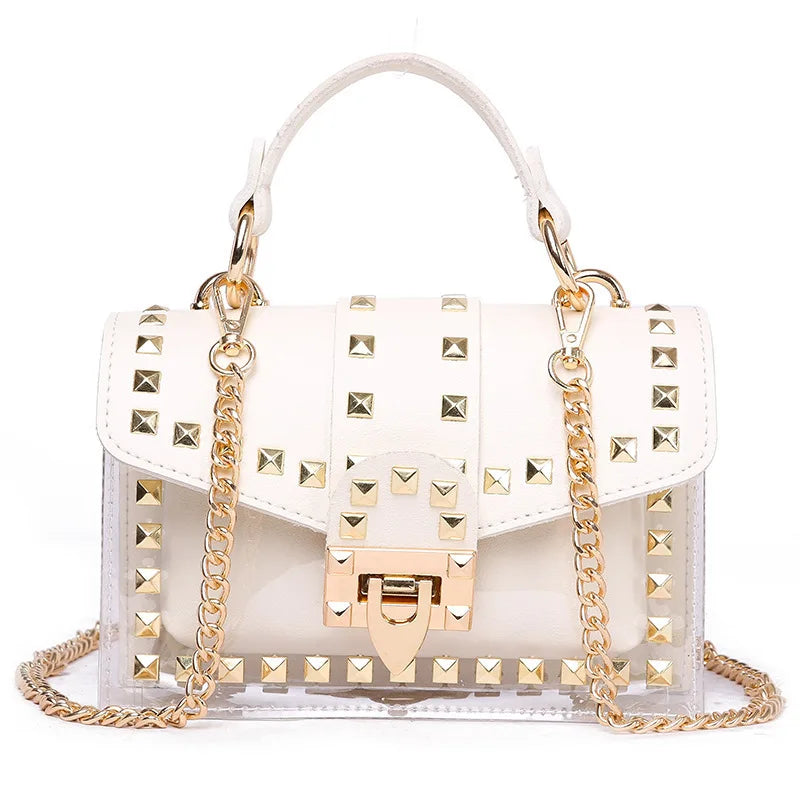 Summer Beach Clear Composite Bags Women PVC Chain Small Square Bag