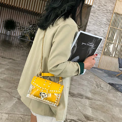 Summer Beach Clear Composite Bags Women PVC Chain Small Square Bag