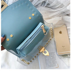 Summer Beach Clear Composite Bags Women PVC Chain Small Square Bag
