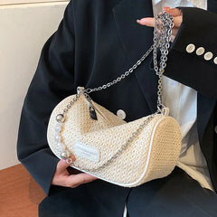 Summer Beach Shoulder Bag for Women Crossbody Straw Handbag