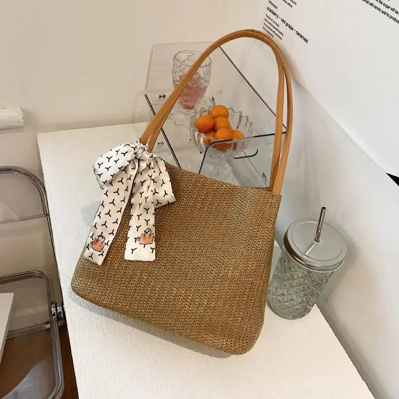 Summer Beach Straw Shoulder Bags for Women High Crossbody