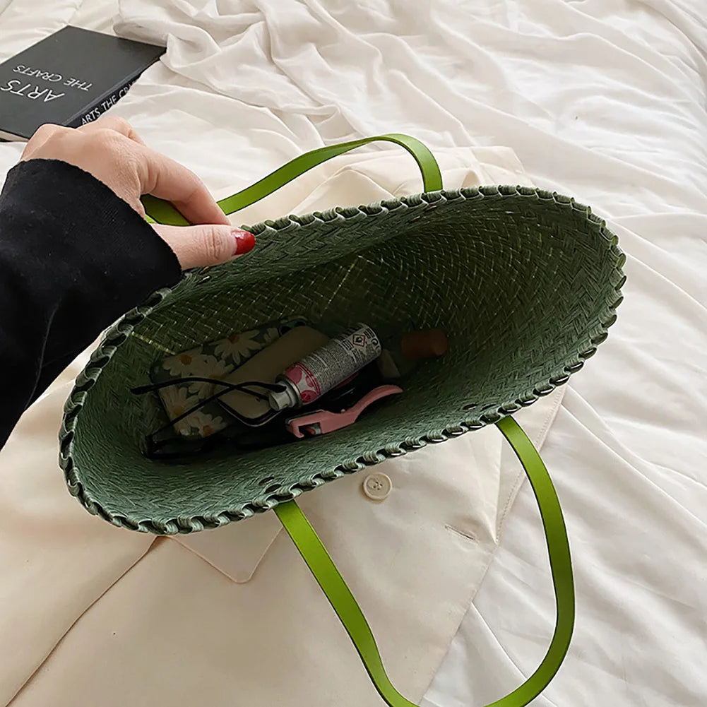 Summer Beach Hand-Woven Straw Shoulder Bag
