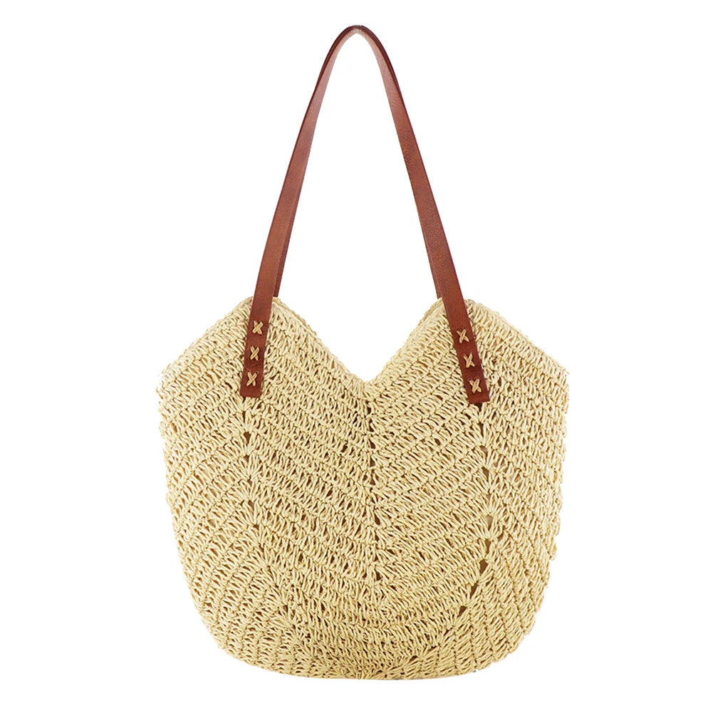 Summer Beach Vacation Women's Straw Hand Woven Tote Bag