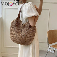 Summer Beach Vacation Women's Straw Hand Woven Tote Bag
