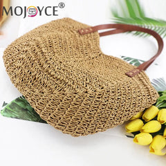 Summer Beach Vacation Women's Straw Hand Woven Tote Bag