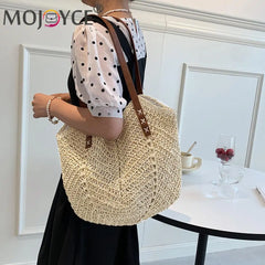 Summer Beach Vacation Women's Straw Hand Woven Tote Bag