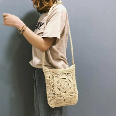 Summer Beach Vintage Women Girls Crochet Braid Crossbody Bags Shoulder