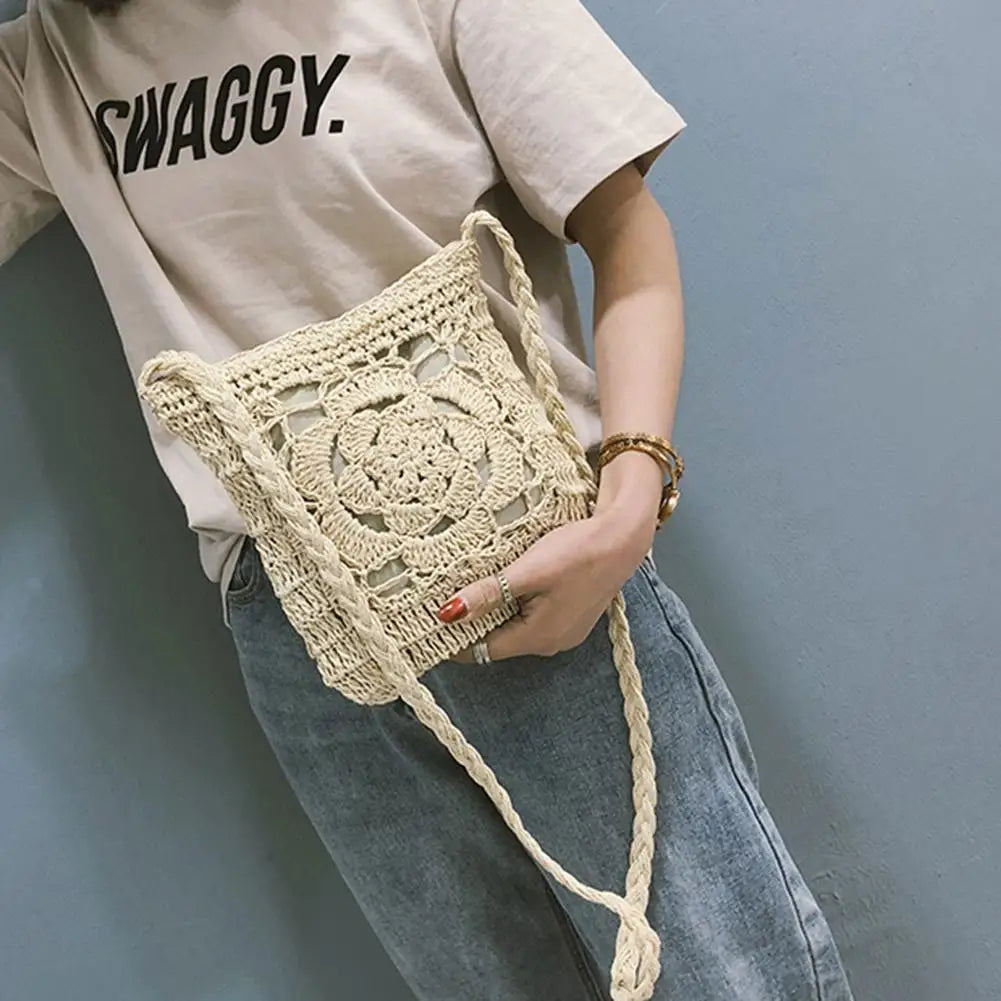 Summer Beach Vintage Women Girls Crochet Braid Crossbody Bags Shoulder
