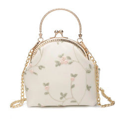 Summer Embroidered Shoulder Bag Retro Metal Handbag Crossbody Bags