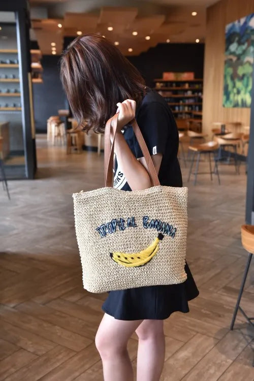Summer Bohemia Shoulder Bags Large Beach Tote Handbags Straw Bag for Women