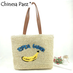 Summer Bohemia Shoulder Bags Large Beach Tote Handbags Straw Bag for Women