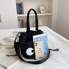 Summer Bucket Bags for Women Casual Tote Bag Nylon Big Eyes Shoulder Bag