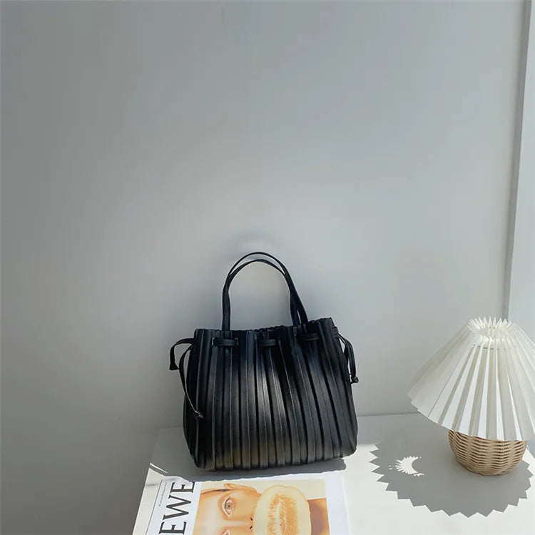 Summer Bucket Pouch Handbags Women Leather Bags Shoulder Girl