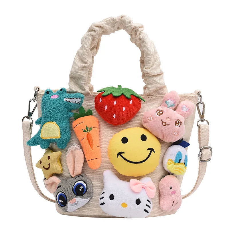 Summer Canvas Bags for Women Funny Cartoon Tote Bag