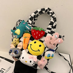 Summer Canvas Bags for Women Funny Cartoon Tote Bag