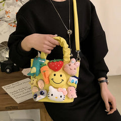 Summer Canvas Bags for Women Funny Cartoon Tote Bag