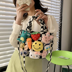 Summer Canvas Bags for Women Funny Cartoon Tote Bag