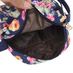 Summer Canvas Diagonal Women's Shoulder Bags Floral Cloth Bags