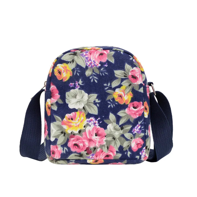 Summer Canvas Diagonal Women's Shoulder Bags Floral Cloth Bags