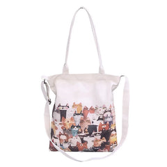 Summer Cartoon Messenger Canvas Shoulder Bag Women's School Bag