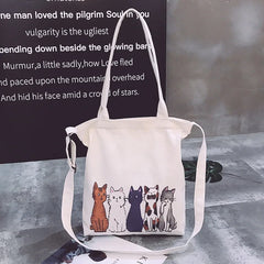 Summer Cartoon Messenger Canvas Shoulder Bag Women's School Bag