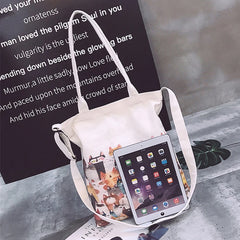 Summer Cartoon Messenger Canvas Shoulder Bag Women's School Bag