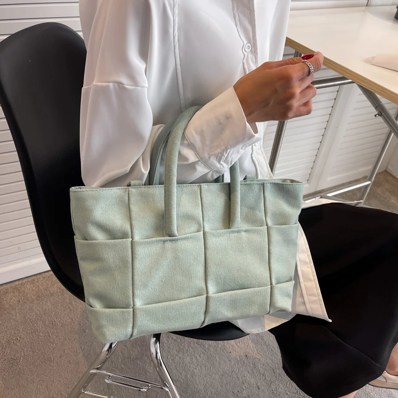 Canvas Tote Bag Crossbody Large Capacity Women's Handbag Shoulder Bag